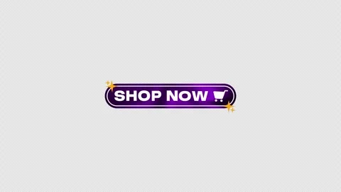 Animated Purple Shop Now Button with Shopping Cart Icon Sticker Stock Footage 334315245