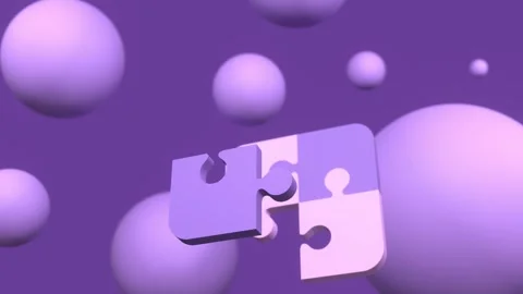 Animated Puzzle Background With Check Mark, Animated 3D Puzzle Background. Stock Footage 276804671