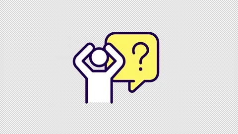 Animated puzzlement color icon Stock Footage 225454048