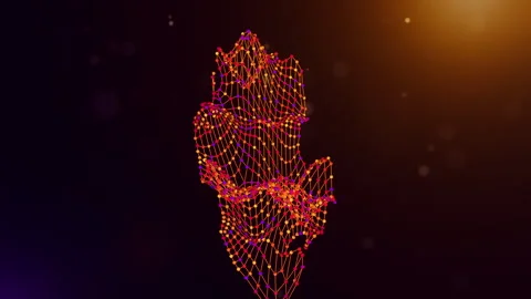 Animated Qatar Neural Network Technology Map Visualization Sequence Stock Footage 337385043