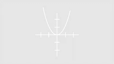 Animated quadratic graph white icon Stock Footage 296631652