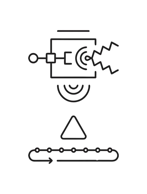 Animated Quantum Physics Prism Laser Sensor Technology Line Drawing Icon Vídeos de archivo 337241746