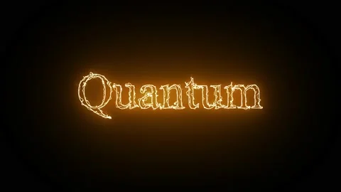 Animated Quantum text with red fire effect isolated on black background. 動画素材 234255269