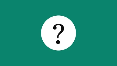 Animated question mark appearing in white circle on green background motion.. Vídeo Stock 331571934