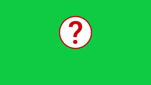 Animated Question Mark Icon in White Circle Bouncing Up Down Animation on G.. Stock Footage 330118871