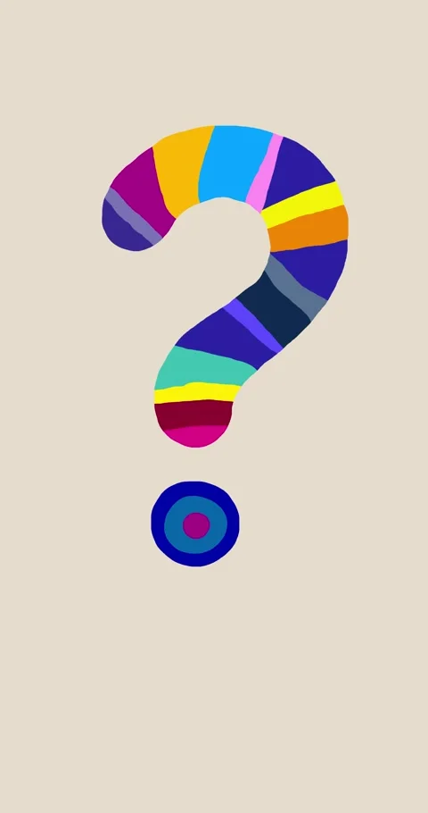 Animated question mark patchwork on light background. Stock Footage 347203391