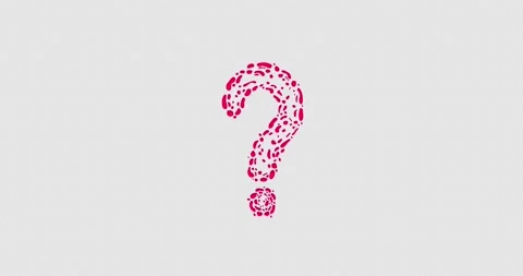 Animated question mark. Scatters into particles. Frame by frame animation. Stock Footage 142334725