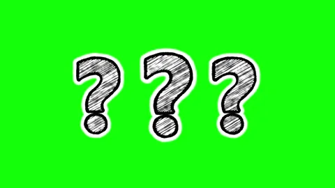 Animated question mark scribble stop motion on green screen Video stock 299814425