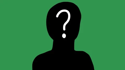 Animated Question Mark Silhouette on Green Screen. Mysterious Person Figure for  Stock Footage 317464852