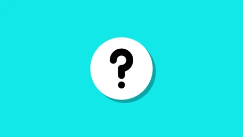Animated question mark symbol icon on a bright teal background representing.. Stock Footage 327762534