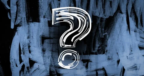 Animated question mark with textured brush background and layered motion, Stock Footage 328703580