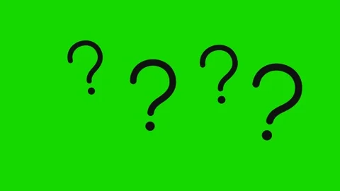 Animated question marks appearing on a green screen background Stock Footage 336742185