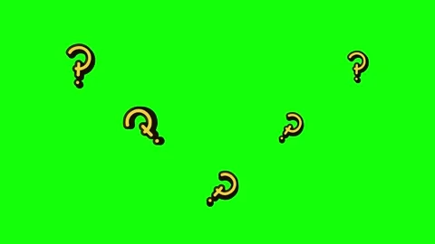 Animated question marks floating against a vibrant green backdrop with blac.. Stock Footage 340912679