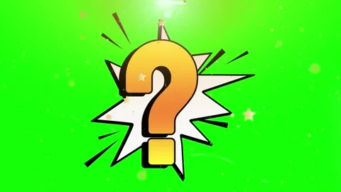 Animated question marks floating against vibrant green screen background with Stock Footage 346121051