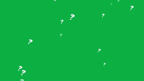 Animated Question Marks Floating on Green Screen Background Seamless Loop Stock Footage 346244162