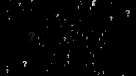 Animated question marks floating upward on a black screen Stock Footage 340538065