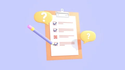 Animated Questionnaire Clipboard, To do list With Checkmarks Animation. 動画素材 276281529