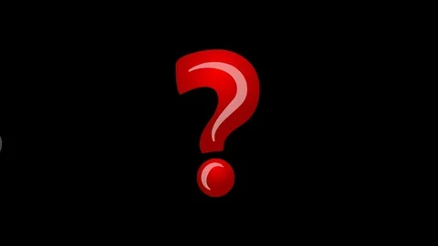 red question mark black background