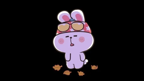 Animated Rabbit Alternating Between Smiling and Crying Stock Footage 282782588