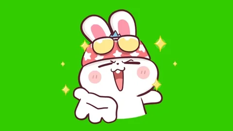 Animated Rabbit Begging - Green Screen Stock Footage 282786276