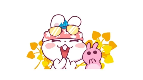 Animated Rabbit Bowing with Hands Together White Background Видео 282779463