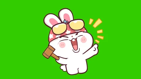 Animated Rabbit Laughing Mockingly - Green Screen Stock Footage 282785931