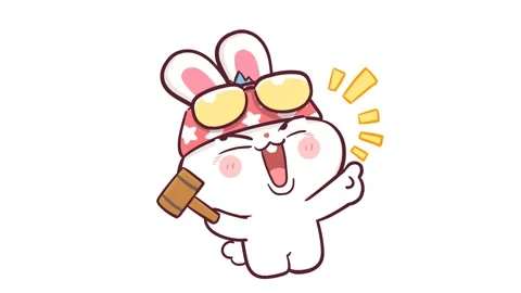 Animated Rabbit Laughing Mockingly - White Background Stock Footage 282785943