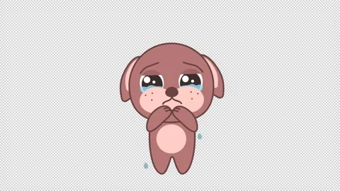 An animated rabbit is sad and crying on a transparent background . The concept Stock Footage 153042425