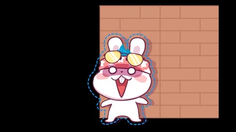 Animated Rabbit Surprised Hiding Behind ... | Stock Video | Pond5