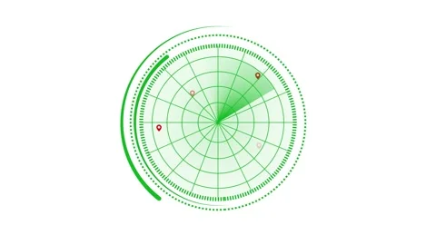 Animated radar screen with green lines i... | Stock Video | Pond5