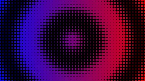 Animated radial halftone dots expanding across vibrant gradient backgrounds.. Stock-Footage 342431391