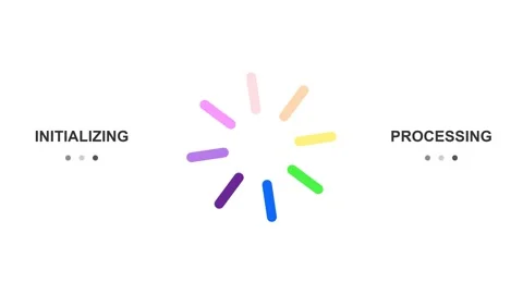 Animated Radial Processing Burst with Color Segments in Motion Stock Footage 339399209