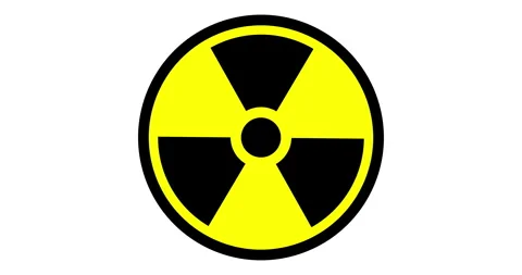 Animated radiation warning symbol with blinking effect 스톡 동영상 336475693