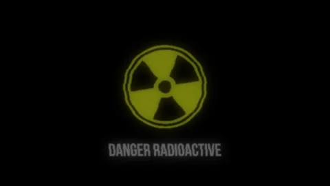 Animated Radioactive Danger Warning Screen, Retro Glitch VHS Flicker Effect Stock Footage 311811561