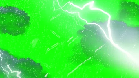 Animated rain falling over a vibrant green screen background for easy chroma Stockbeeldmateriaal 345853952