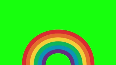 Animated rainbow arch on green screen 動画素材 322166413