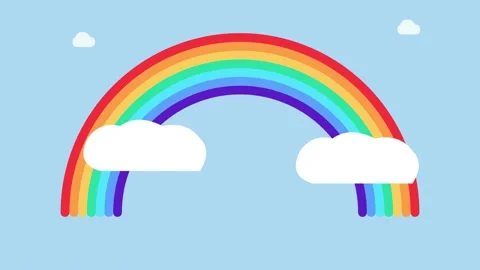 Animated rainbow growing and shrinking in sky stock footage Stock Footage 345014221