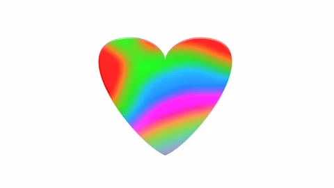 Animated rainbow heart shape on a white background, Stock Footage 134021597