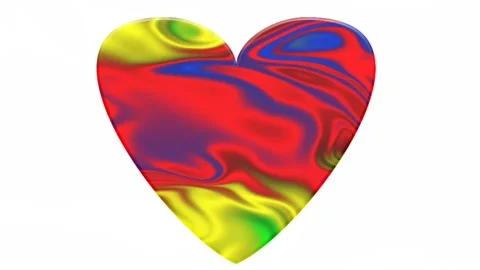 Animated rainbow heart shape on a white background, Stock Footage 134056218