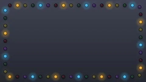 Animated Rainbow Neon Marquee Light Bulb Border Frame Loop Stock Footage 344832659