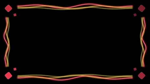 Animated Rainbow Ribbon Border Frame with Flowing Wavy Lines Stock Footage 344835208
