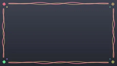 Animated Rainbow Ribbon Border Frame with Flowing Wavy Lines Stock Footage 345304313
