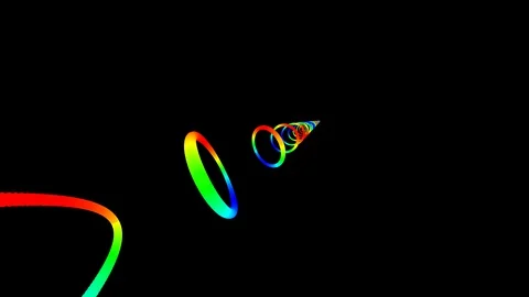 Animated Rainbow Rings Stock Footage 129143928