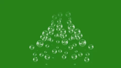 Animated raining water bubbles, green screen Stock Footage 233709913