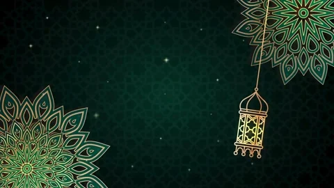 Animated Ramadan lantern with decorative mandala background Stock Footage 334137313