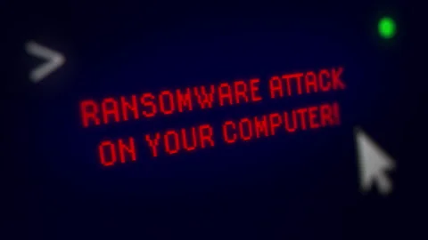 Animated "RANSOMWARE ATTACK ON YOUR COMPUTER!" Alert Stock Footage 241486660