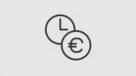 Animated rate of euro linear icon Stock-Footage 224060165
