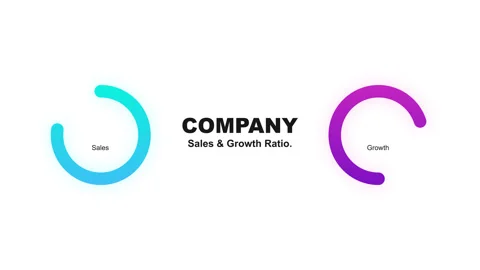 Animated ratio infographic elements, Market data analysis of sales, and growth Stock Footage 322961452