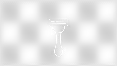Animated razor white line icon Stock Footage 313974843