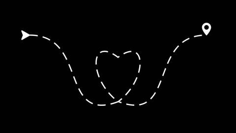 Animated real time location tracking on a map with a heart shaped pin follo.. Stock Footage 327346353